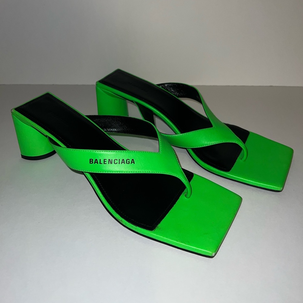 Balenciaga Double Square Lambskin Sandals